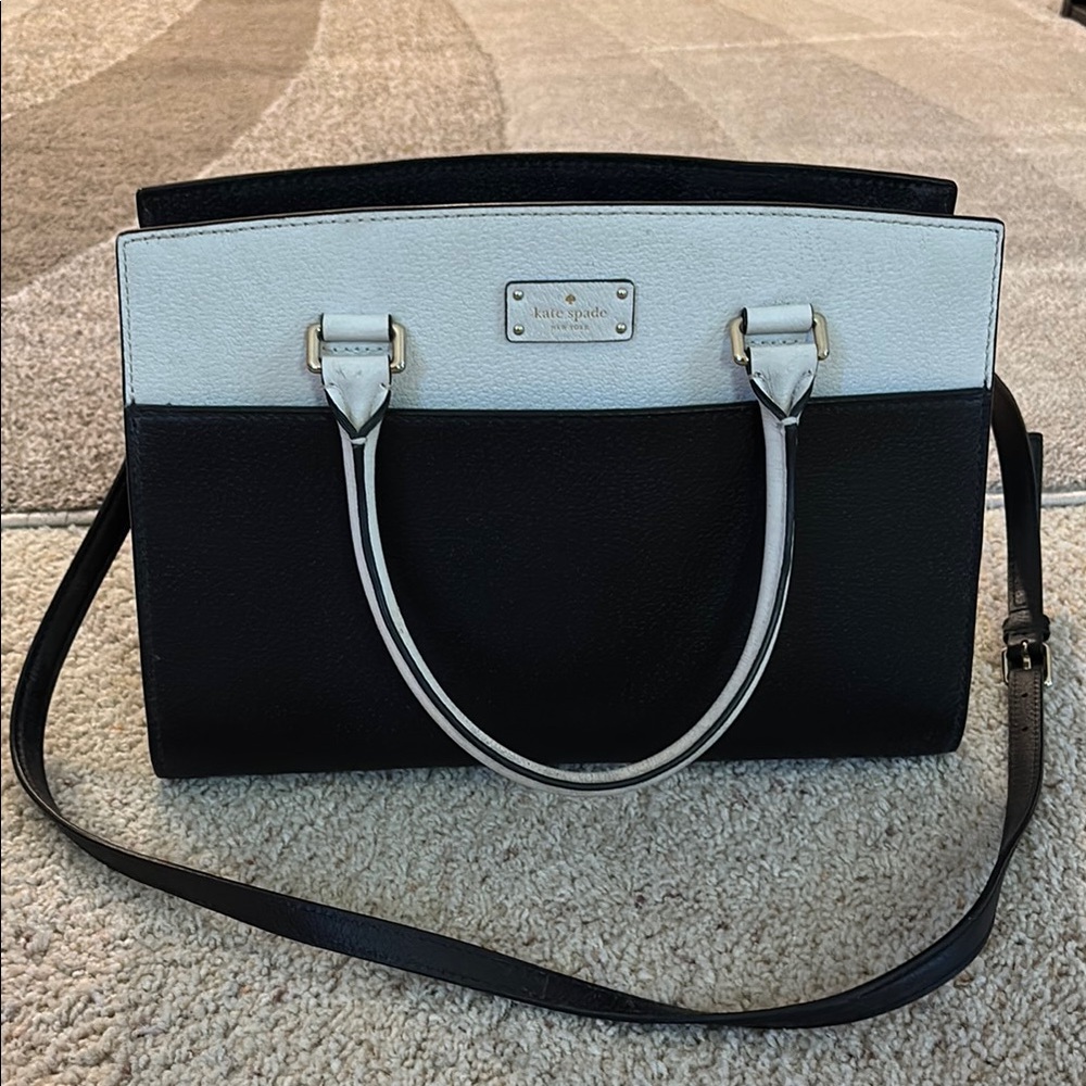 kate spade Black and White Two-Tone Crossbody Satchel